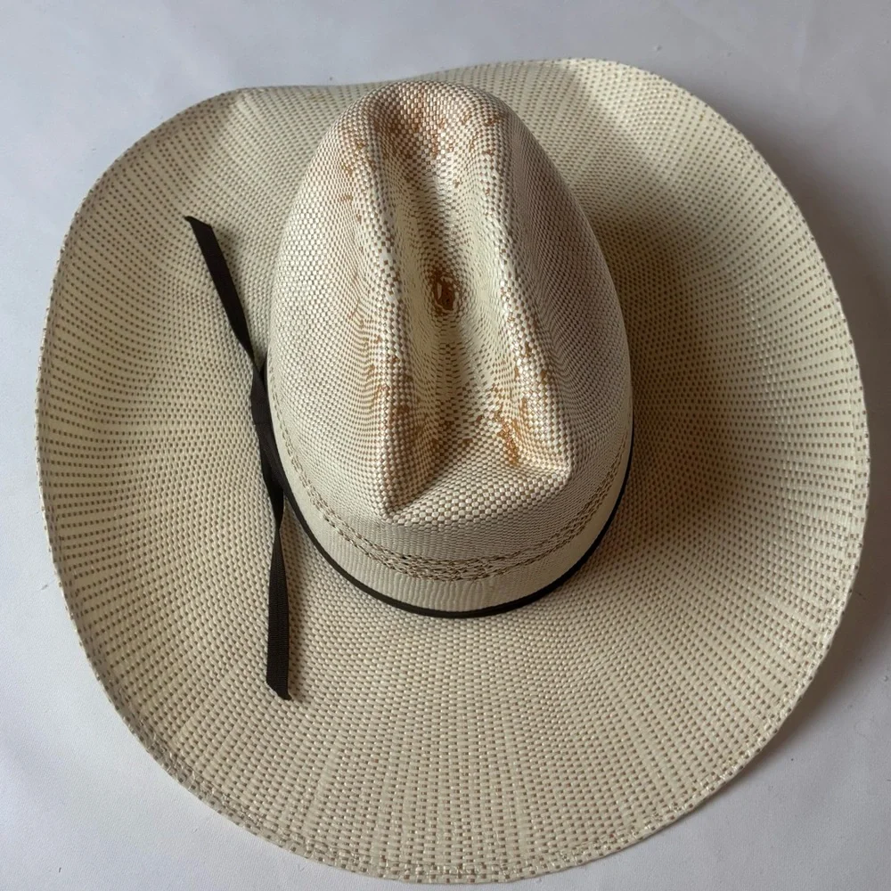 NWT Twister Kids Bangora Paper Straw Cowboy Western Hat Size Large Ivory Tan